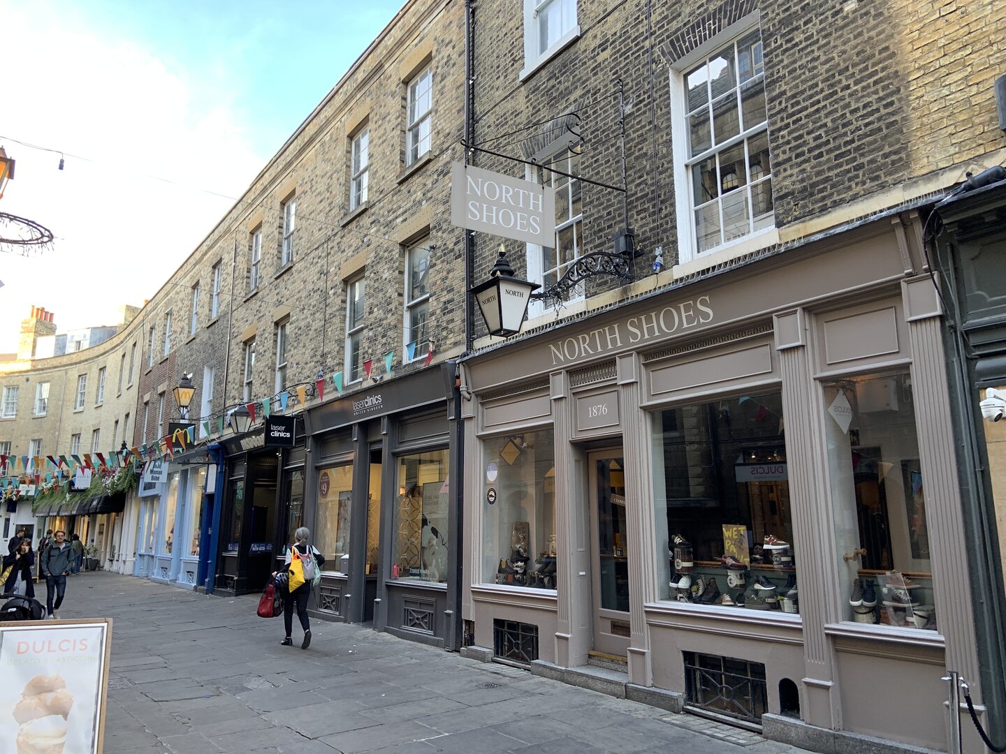 Historic Rose Crescent pedestrian passage in Cambridge